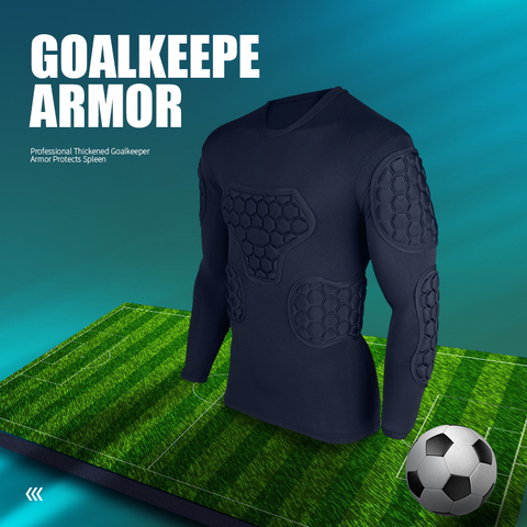 Shinestone goalkeeper uniforms Men's jersey Breathable Sponge Soccer Tights Protective Long-Sleeved Collision football training ► Photo 1/6