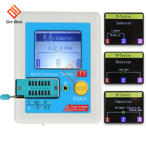 LCR-T7 Transistor Tester TFT Diode Triode Capacitance Meter LCR Meter NPN PNP MOSFET IR Multifunction Tester Multimeter ► Photo 1/6