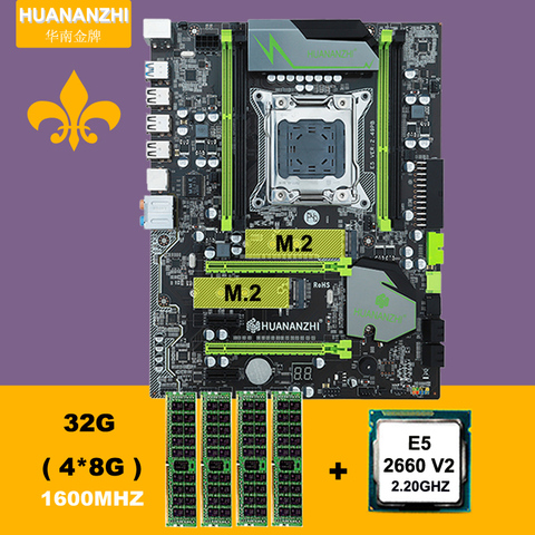 Hot sale HUANAN ZHI X79 motherboard with M.2 NVME slot CPU RAM bundle CPU Intel Xeon E5 2660 V2 SR1AB RAM 32G DDR3 1600 REG ECC ► Photo 1/6