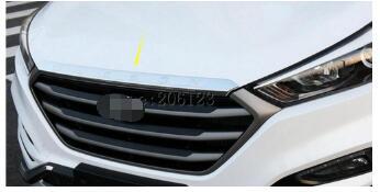 ABS 2015 2016 2017 FOR HYUNDAI TUCSON CHROME FRONT HOOD BONNET GRILL LIP MOLDING COVER TRIM BAR GARNISH MESH ► Photo 1/2