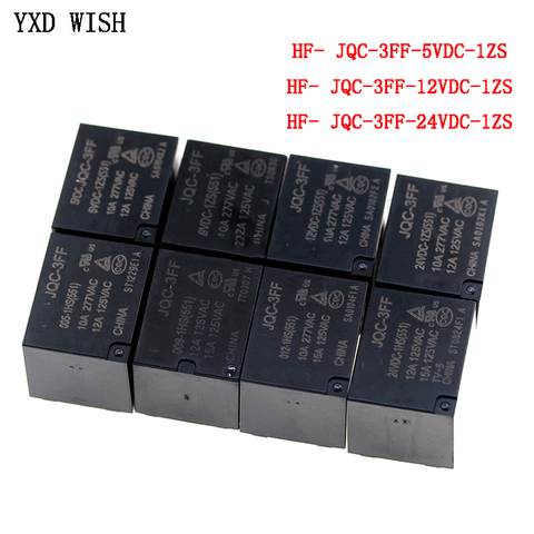 5Pcs 10A Relay HF3FF - JQC - 3FF - 5VDC - 1ZS 12VDC -1ZS 24VDC-1ZS(551) 5Pin DIP5 HF- JQC-3FF - 5V 9V 12V 24V DC Relays ► Photo 1/4