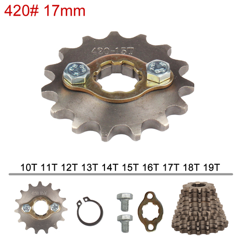 420 420H Chain 17mm 10 -19 Teeth Front Engine Sprockets For Taotao Kayo BSE Xmotos Apollo SSR 110 125cc Dirt Pit Bike ATV Quad ► Photo 1/6