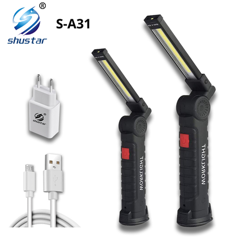 Rechargeable LED Work Light LED Flashlight with Magnet and Hook IPX-4 Waterproof 5 Lighting Modes Suitable for Night Work, Etc. ► Photo 1/6