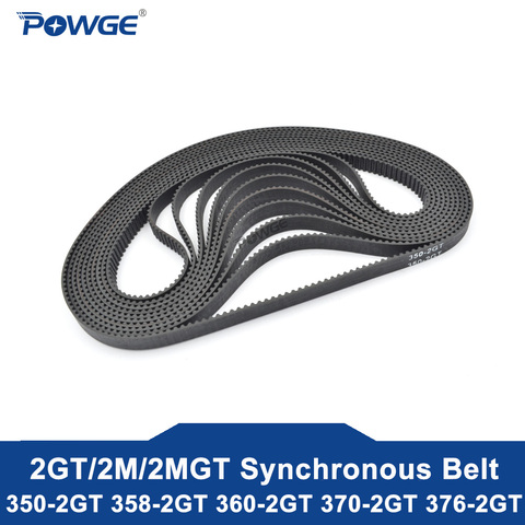 POWGE 2MGT 2M 2GT Synchronous Timing belt Pitch length 350/358/360/370/376 width 3/6/9/15mm Teeth 175 179 180 185 188 GT3 closed ► Photo 1/4