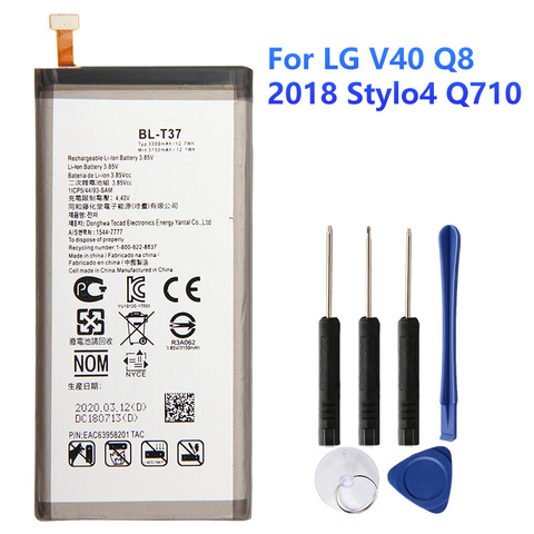 Original Replacement Battery BL-T37 For LG V40 ThinQ Q710 Q8 2022 Version Q815L Authentic Phone Batteries 3300mAh ► Photo 1/6