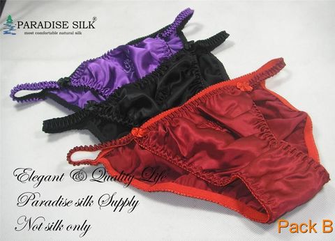 Special Offer 3 Pair 100% Silk Women'S String Bikinis Underwear Panties Size M L XL XXL (W25