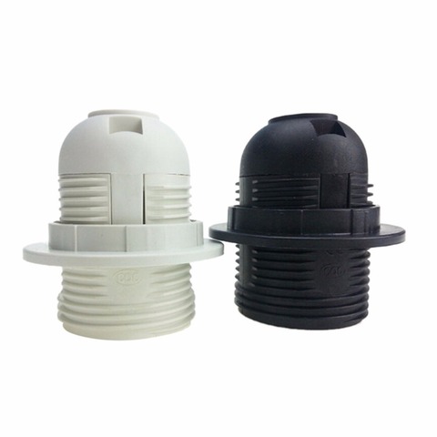 250V 4A E27 Light Bulb Base Plastic Full Screw Lamp Holder Pendant Socket Lampshade Ring for E27 Light Bulb White Black 1PC ► Photo 1/5