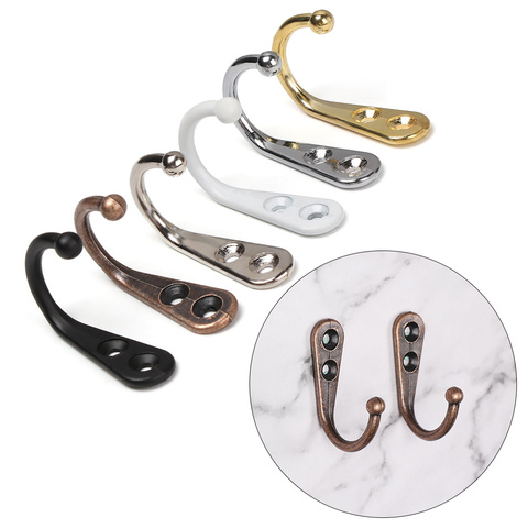 2PCS Cloth Hook Hangers Vintage Bronze Wall Hook Coat Bag Hat Hanger Single Prong Hooks Home Save Room Organizer Home Supplies ► Photo 1/6