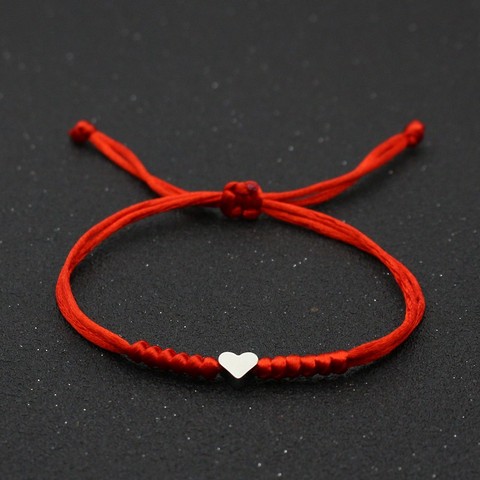 Love Heart Charm Bracelet Women Men Lovers' Wish Good Lucky Red String Braided Adjustable Couple Bracelets Friendship Jewelry ► Photo 1/6