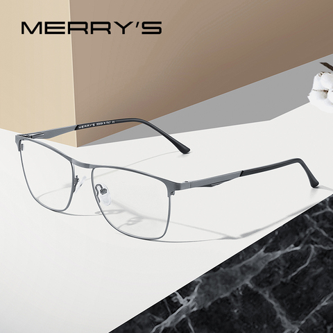 MERRYS DESIGN Men Titanium Alloy Glasses Frame Fashion Male Business Style Ultralight Eye Myopia Prescription Eyeglasses S2061 ► Photo 1/6