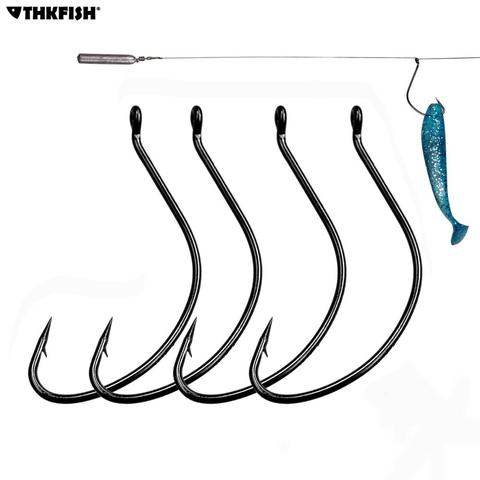 50pcs/bag Offset Fishing Hooks High Carbon Steel Wide Gap Fishhooks Soft Worm Hooks #2 #1 #1/0 #2/0 #3/0 Fishing Tackle ► Photo 1/6