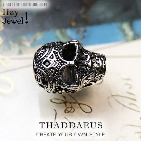 Beads Black Skull King,2017 Summer New Silver Punk Beads Fits Bracelet Europe Necklace Jewelry Accessories Gift For Women & Men ► Photo 1/6