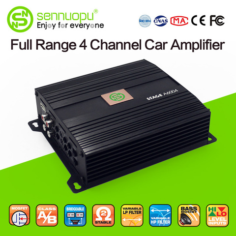 Sennuopu Car Amplifier 4 Channel Class AB Speaker AMP Full Range Bridgeable Subwoofer for Audio Systems ► Photo 1/6