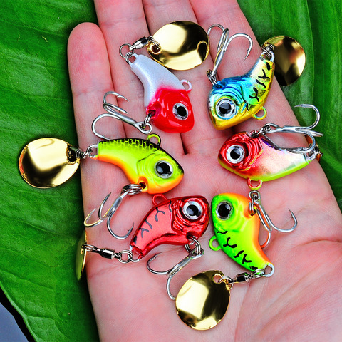 1PC 5G 10G 15G 20G Metal VIB With Rotating Spoon Spinner Jig Fishing Lure Fishing Tackle Lures with BKB Hook Wobbler Baits ► Photo 1/6