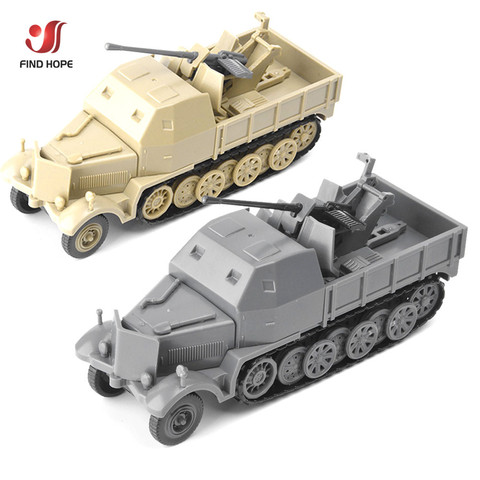 1/72 4D SD.KFZ.7/2 Half track Anti-aircraft Armoured Vehicle Assemble Model Air Defense Military Built Block Sandpan Game Toy ► Photo 1/6