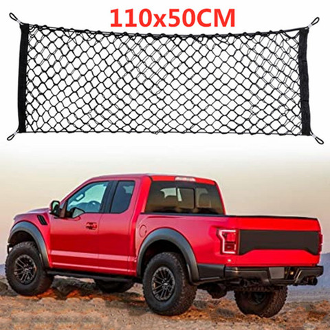 Car Elastic Nylon Rear Cargo Tidy Net Storage Organizer Cargo Net Hammock Trunk Organizer Vehicle Storage with 4 Adjustable Hook ► Photo 1/6