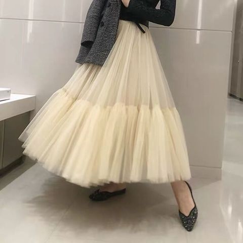 WholeSale 4 Layers 90cm Women's Fashion Skirt Tulle Skirt Mesh TUtu Skirt Bride Party Skirts ► Photo 1/6