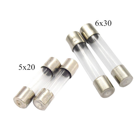 10pcs 5*20mm 6*30mm Fast Blow Glass Tube Fuses 5x20 6x30 mm 250V 0.5 1 2 3 4 5 6 8 10 15 20 25 30 A AMP Fuse ► Photo 1/3