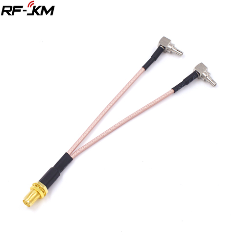 Y Type cable SMA Female to 2*CRC9 Right Angle Connector RG316 Pigtail Cable 15cm ► Photo 1/6