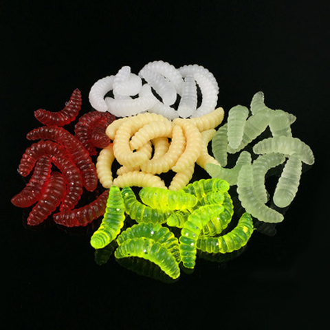 POETRYYI Fishing Lures Soft Lure Baits Smell Worms Glow Shrimps Tackle Soft Baits Lifelike Fishy Smell Lures 2cm 0.3g 10pcs/lot ► Photo 1/6
