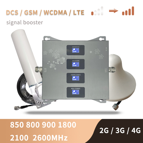 Signal Booster 2G 3G 4G Cellular Signal Amplifier 4G Cellular Amplifier   LTE Band20 800 900 1800 2100 2600 Mobile Repeater Set ► Photo 1/5
