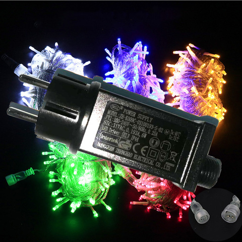 New EU UK US Plug For LED Holiday Light String Extension Cord Curtain Light Wedding Party 31V 6W Always Bright/Fflashing Drive ► Photo 1/6