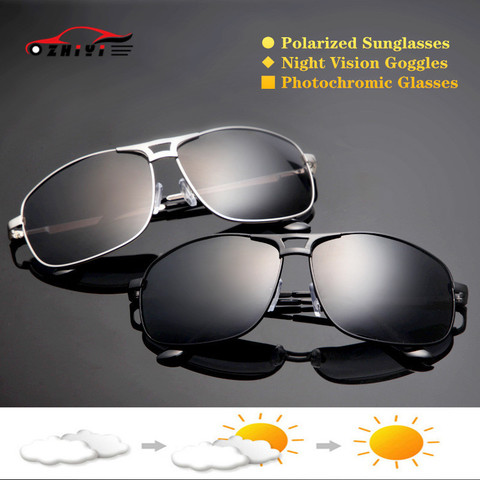Special Car Driving Glasses At Night Men Polarized Photochromic Sunglasses Square Night Vision Sun glasses Anti-Glare Anti-UV ► Photo 1/6