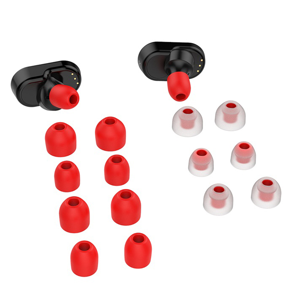 3.8mm Soft Silicone In-Ear Earphone Covers Earbud Tips Ear Buds Eartips  Dual Color Ear Pads Cushion For Headphone 10pcs/5pairs