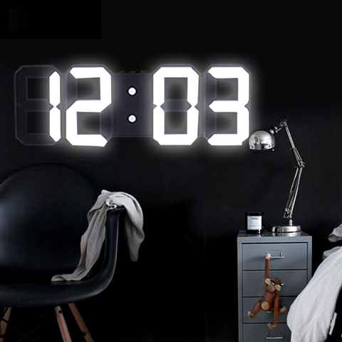 Towayer 3D Large LED Digital Wall Clock Date Time Celsius Nightlight Display Table Desktop Clocks Alarm Clock From Living Room ► Photo 1/6