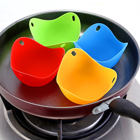 Fast Shipping 4pcs/lot Egg Poacher Silicone Pancake Egg Poach Pods Baking Cup Kitchen Cookware Bakeware Tool Utensil Random Colo ► Photo 1/6