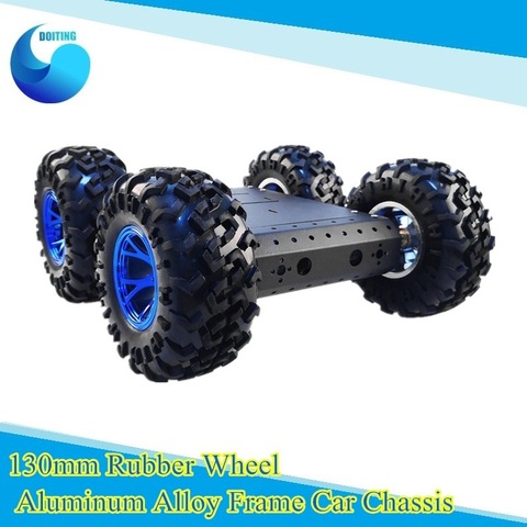 4WD Metal Car Chassis 130mm Rubber Wheel Smart Car With Metal Frame for Arduino Development Kit  Intelligent Car For DIY/Design ► Photo 1/1