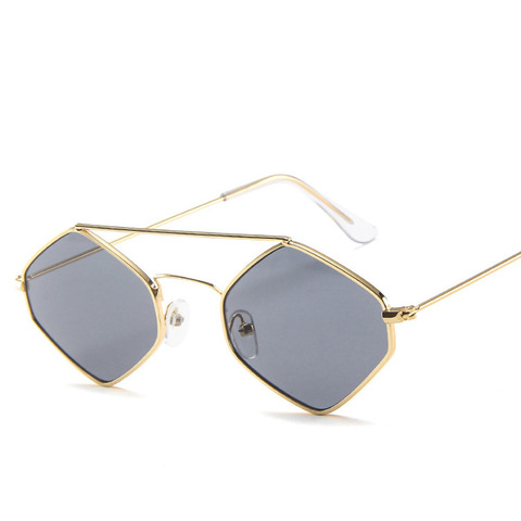 Fashion Diamond Sunglasses Women Retro Metal Double Beam Wild Eyeglasses Polygonal Ocean Glasses ► Photo 1/6