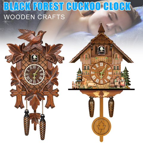 New German Black Forest Cuckoo Clock Retro Nordic Style Wooden Cuckoo Wall Clock I88 ► Photo 1/6