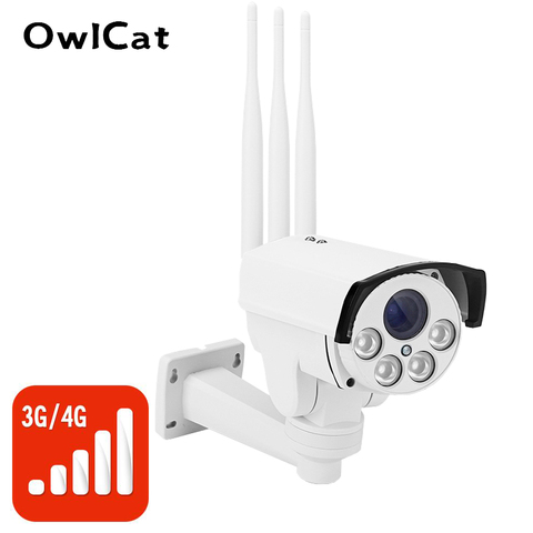 OwlCat Sony 2MP 5MP 3G 4G SIM Card IP Camera PTZ 5X 10X Zoom Pan Tilt Outdoor Bullet Cam Wireless Hotspot MiFi Motion Audio ► Photo 1/6