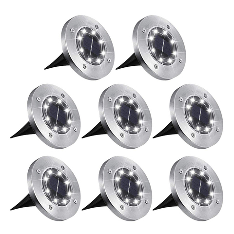 8 LED Solar Light Outdoor Solar Powered Disk Lights For Garden Decoration Buried Floor Street Path Light IP65 Underground Lamps ► Photo 1/6