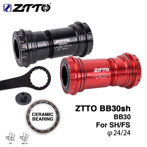 ZTTO MTB BB30 24 Adapter bicycle Press Fit Bottom Brackets Axle ceramic bearing For MTB Road bike Parts 24mm Crankset chainset ► Photo 1/6