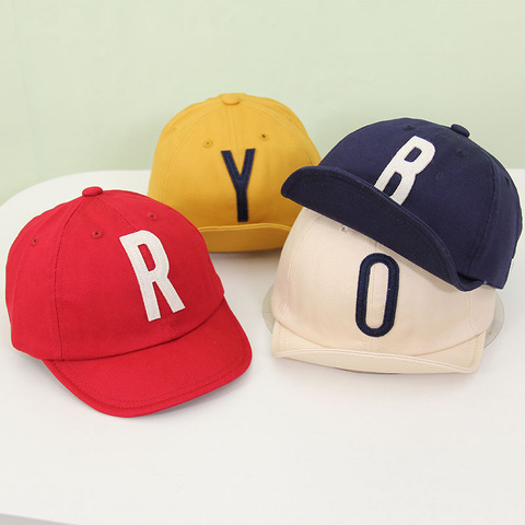 Spring Summer Letter Baby Baseball Caps Solid Color Soft Brim Baby Boys Girls Sun Hats  Toddler Kids Snapback Hip-Hop Hat Cap ► Photo 1/1