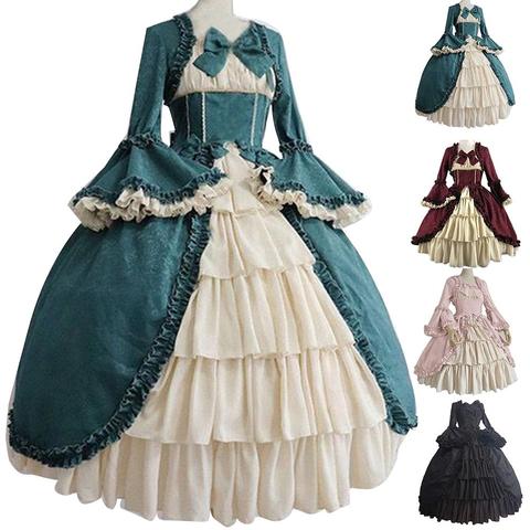 Medieval Retro Gothiced Court Dress Royal Lady Ball Dress Square