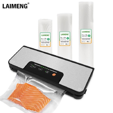 LAIMENG Vacuum Sealer with Roll Holder Pulse Function Sous Vide Food Packer For Food Storage Packer Vacuum Sealed Roll Foil S290 ► Photo 1/6
