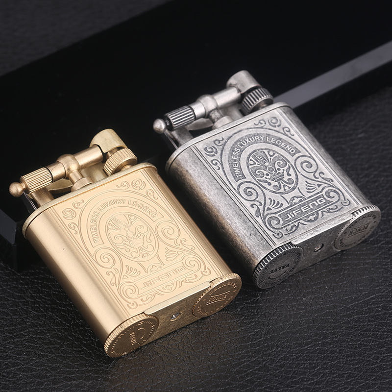 Old Type Fashion Men Smoking Lighter Windproof Tobacco Cigarette Inflatble Gas Lighter Cigar Environmental Military Fuel Lighter ► Photo 1/6