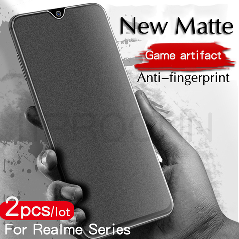 2Pcs/lot Matte Tempered Glass For Realme X2 XT X2pro Screen Protector For Realme 3 5 pro realme C3 C11 12 15 Glass for realme V3 ► Photo 1/6