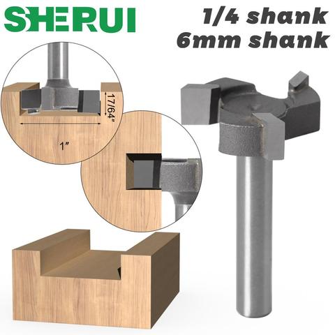 SHERUI 6mm Shank 1/4″shank 3 teeth T-Slot Router Bit Milling Straight Edge Slotting Milling Cutter Cutting Handle for Wood Woodw ► Photo 1/6