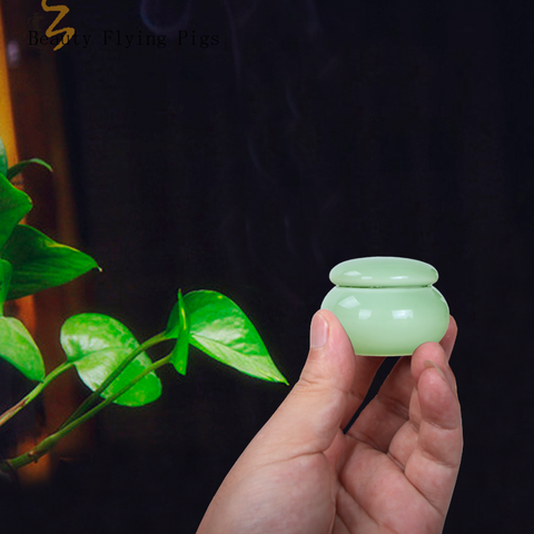 Ceramic jar mini box powder box agarwood pot sandalwood pill seal cans small blush lipstick storage box small porcelain bottle ► Photo 1/5