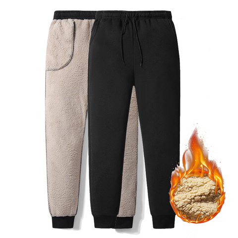 Thicken Sweatpants Winter Men's Plus Velvet Padded Trousers Slim Large Size Warm Pants Solid Trend Sports Jogges M-5XL,ZA306 ► Photo 1/6