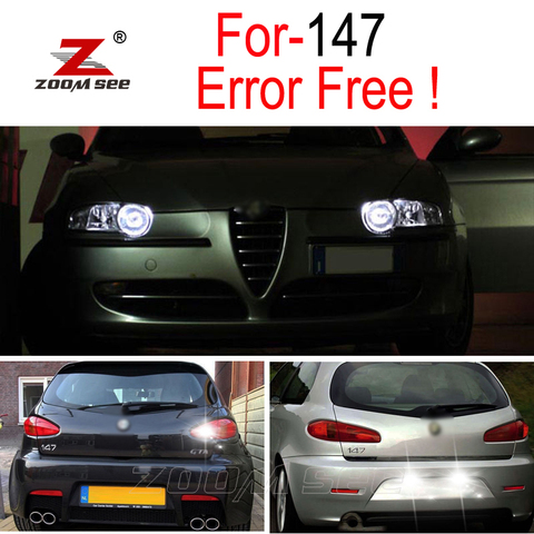 Canbus white Car LED Reverse backup tail lamp + LED plate Exterior light + LED Parking city bulb for Alfa Romeo 147  (2000-2010) ► Photo 1/5