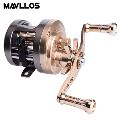 Mavllos 10BB High Ratio 7.0:1 / 6.0:1 Metal Round Baitcasting Reel Left Right Hand Saltwater Boat Fishing Drum Reel Coils ► Photo 1/6