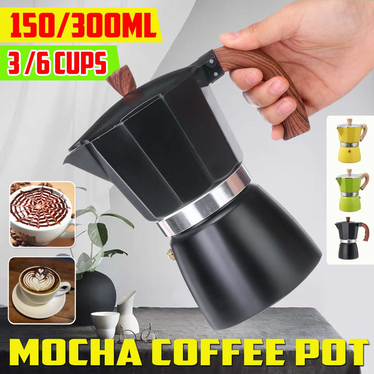 YRP Mocha Latte Coffee Maker Italian Moka Espresso Cafeteira