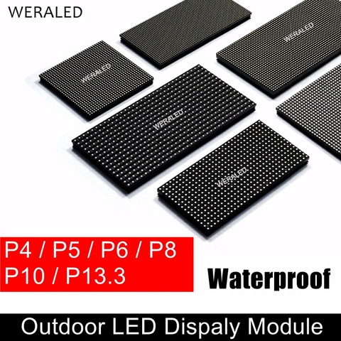 WERALED P4 P5 P6 P8 P10 Outdoor LED Module HUB75B Ports,SMD 3-in-1 Full Color LED Video Wall Display Panel Unit IP65 ► Photo 1/1