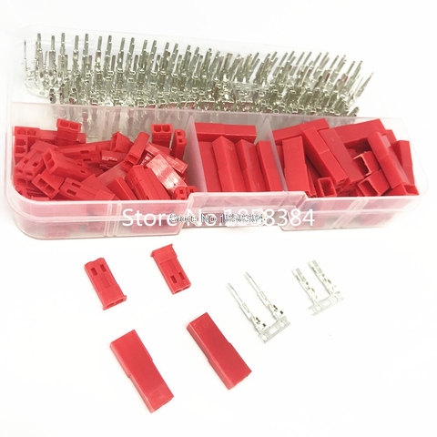 2.54mm JST SYP 2p Female & Male Red Plug Housing Crimp Terminal Connector Kit JST-SYP-2A 300Pcs (50set) for RC Lipo Battery ► Photo 1/4