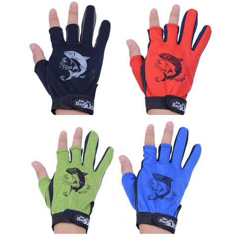 Fishing Gloves 3 Fingers Cut Gloves Non-slip Fingerless Gloves